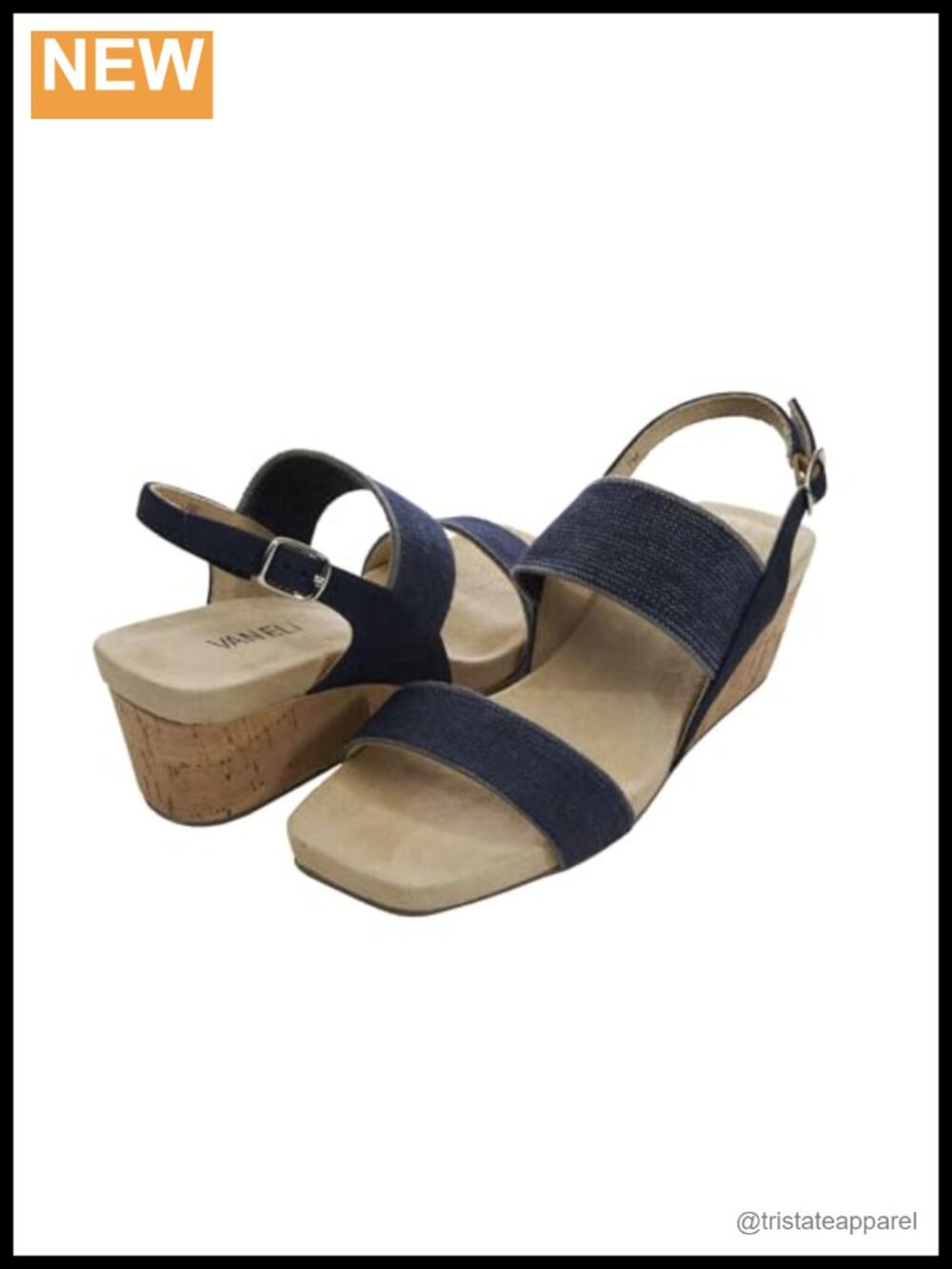 VANELi Catlee Denim Wedge Sandal Slingback Backstrap Open Toe Comfort